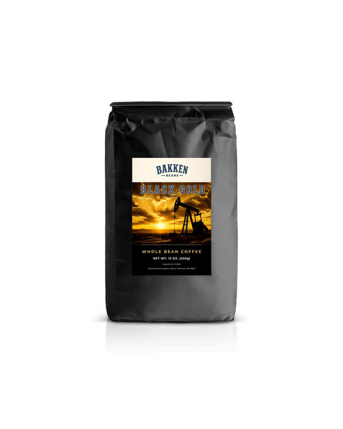 Black Gold Dark Roast 12oz coffee bag — Bakken Beans