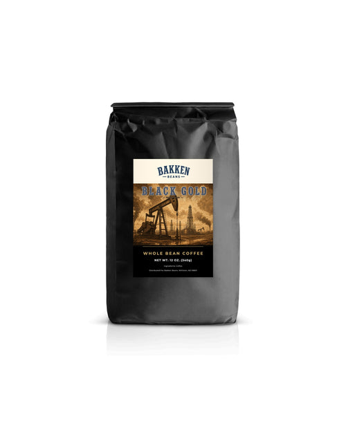 Black Gold Medium Roast 12oz coffee bag — Bakken Beans